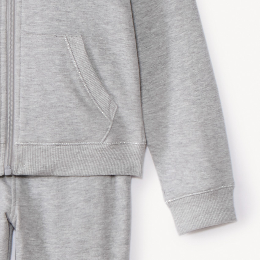 Σετ φόρμας από molleton μονόχρωμο για κορίτσι 