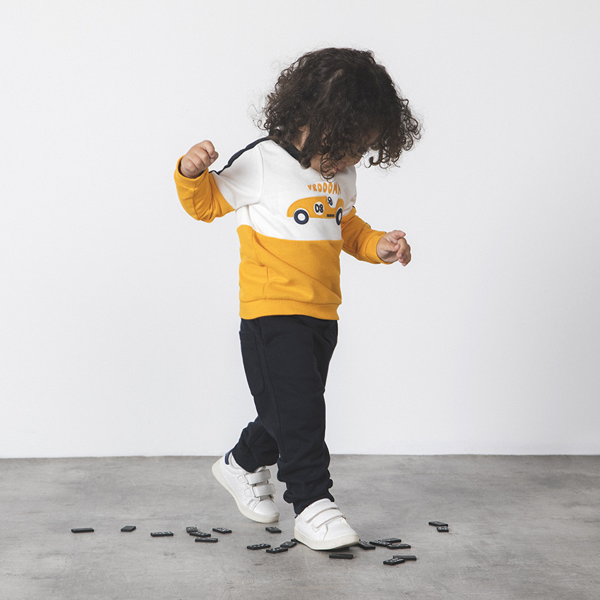 Jogging molleton Color block για bebe αγόρι 