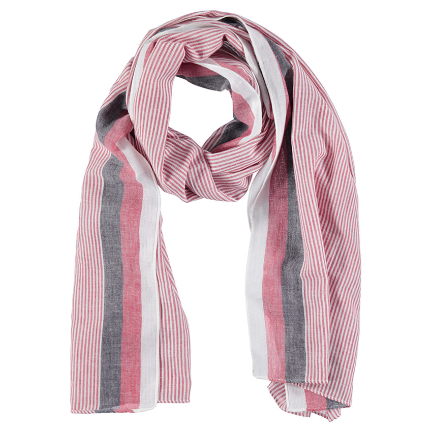 Φουλάρι από βουάλ ύφασμα με ρίγες 