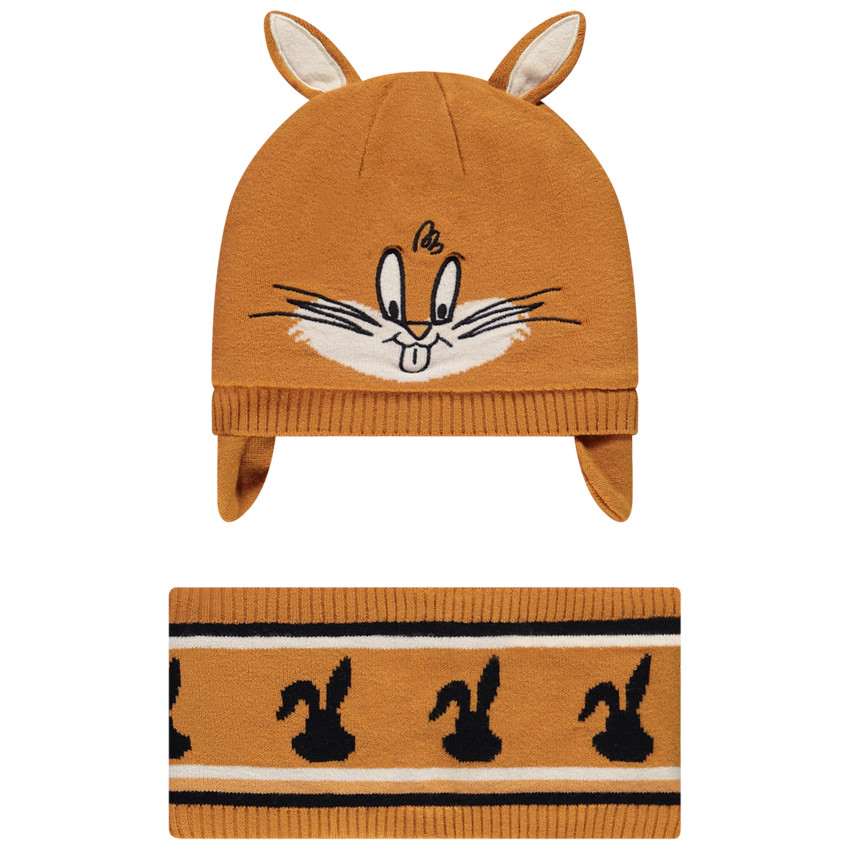Ensemble bonnet et snood en tricot doublé en sherpa Bugs Bunny Warner Main Ensemble bonnet et snood en tricot doublé en sherpa Bugs Bunny Warner