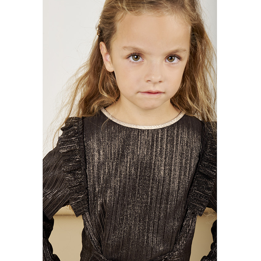 Combi μακρύ γιορτινό effet irisé με ζώνη για κορίτσι 