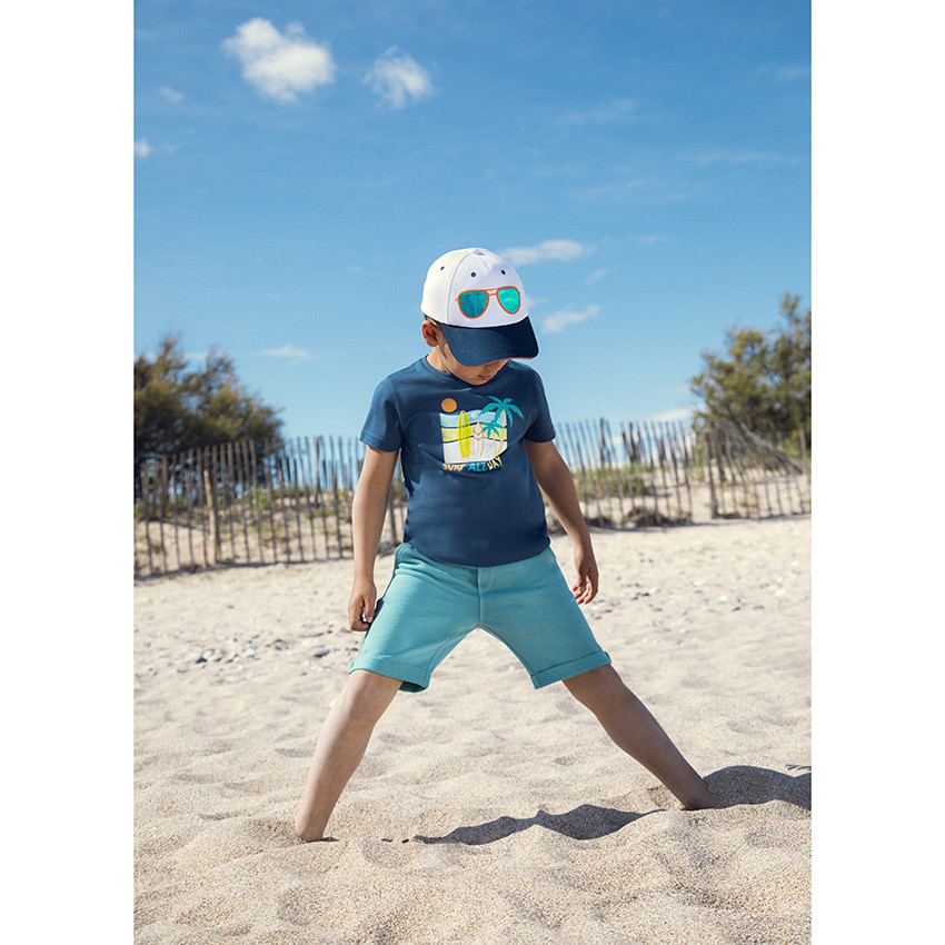 Κοντομάνικο μπλουζάκι με σχέδιο πνεύμα surf για αγόρι 