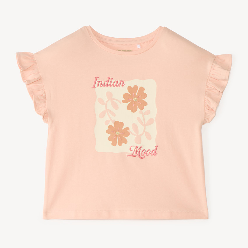 T-shirt με κοντό μανίκι και φλοράλ σχέδιο κορίτσι 