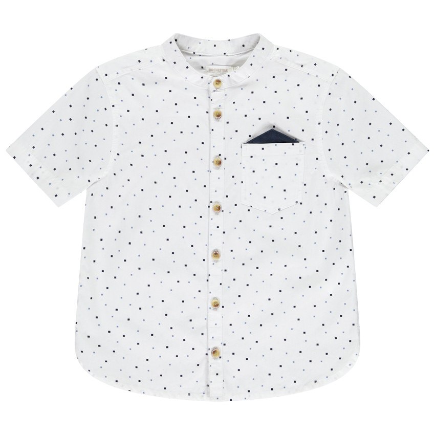 Πουκάμισο κοντομάνικο με σχέδιο καρό και μαντήλι για αγόρι 