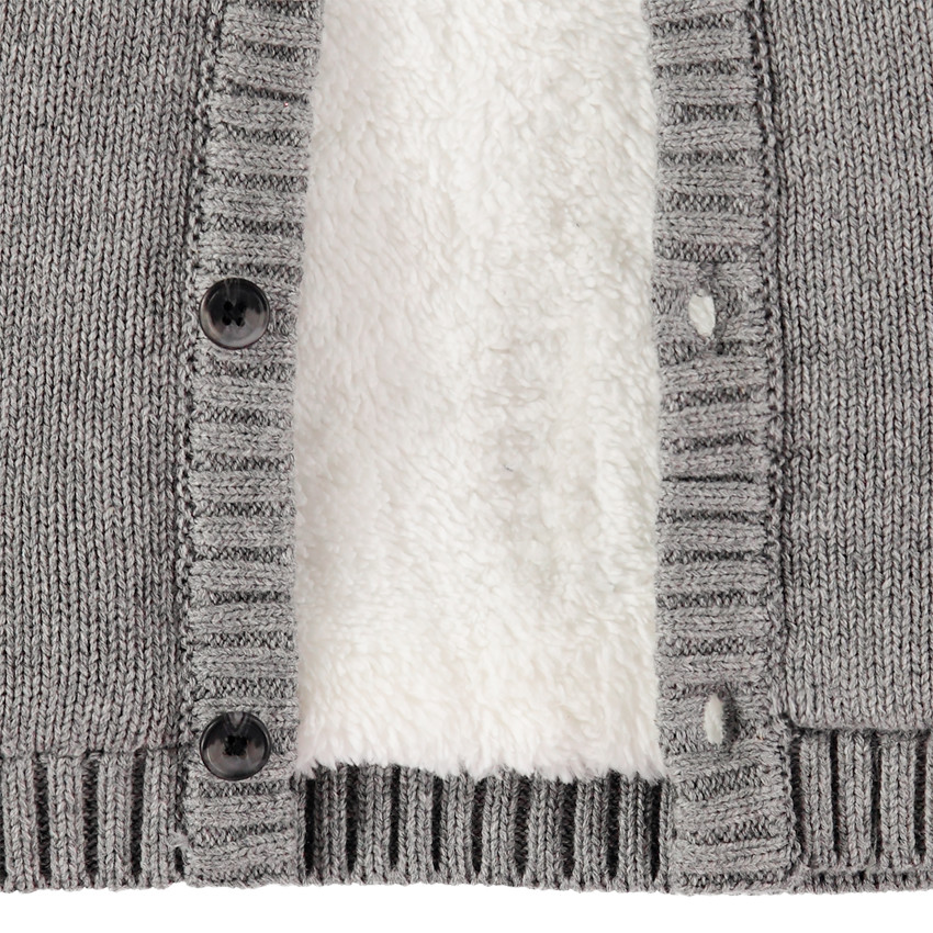 Veste en tricot doublée sherpa à motifs jacquard 