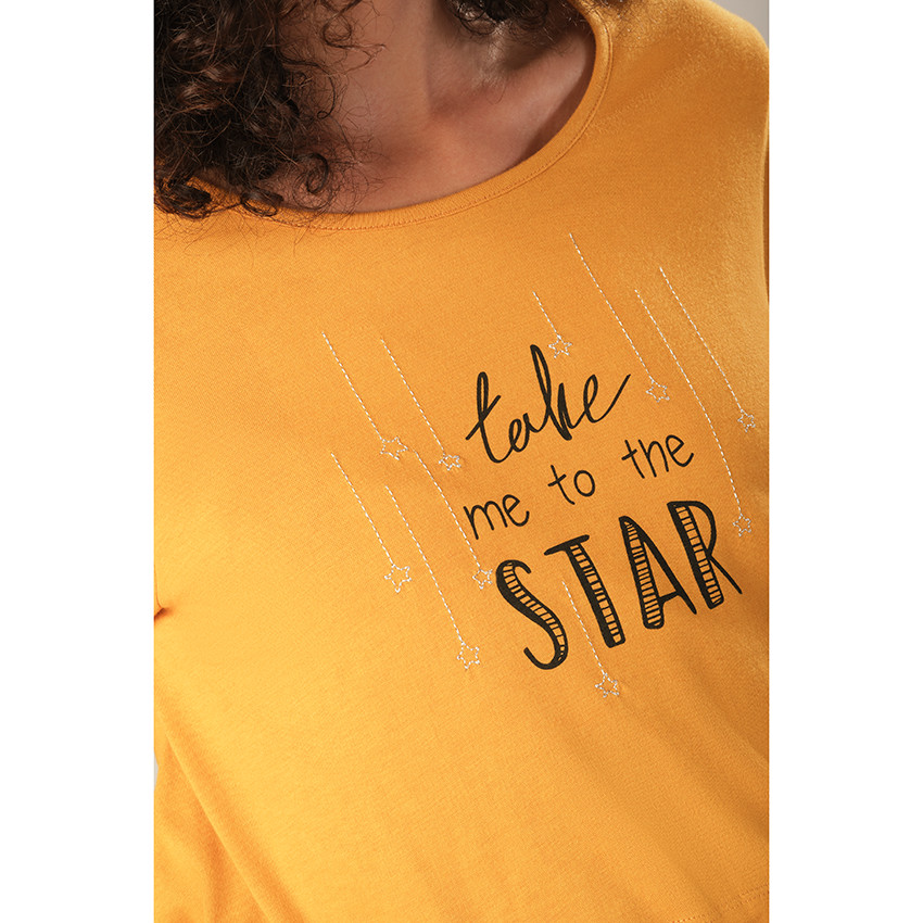 Tee-shirt manches longues homewear avec inscriptions 