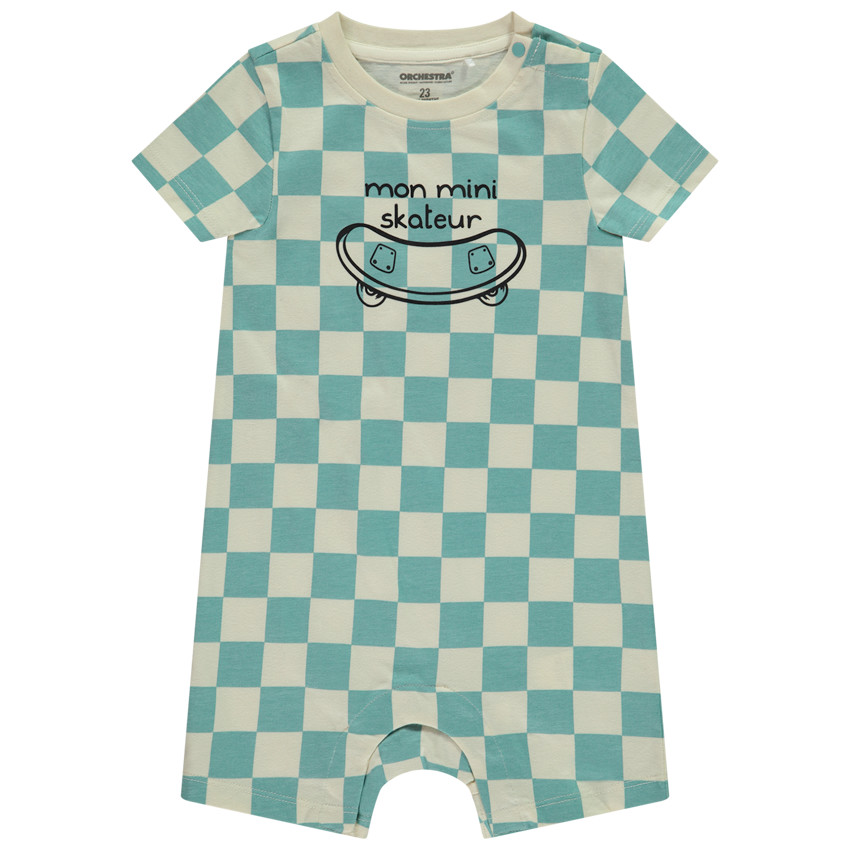 "Σορτς με σχέδιο καρό και skate για μωρό αγόρι" 