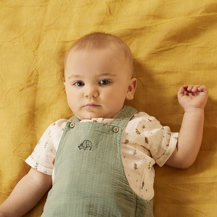 Σετ 2 τμχ. με κεντημένη σαλοπέτα για μωρό αγόρι 