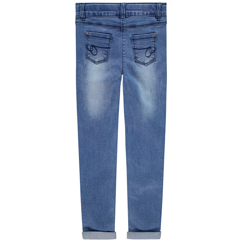 Jean στυλ ξεβαμμένο coupe slim με καρδιές για κόριτσι 