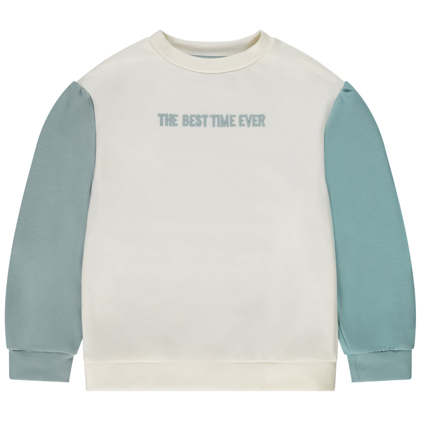 "Φούτερ με εφέ color block και κέντημα για κορίτσι"  Additional "Φούτερ με εφέ color block και κέντημα για κορίτσι"