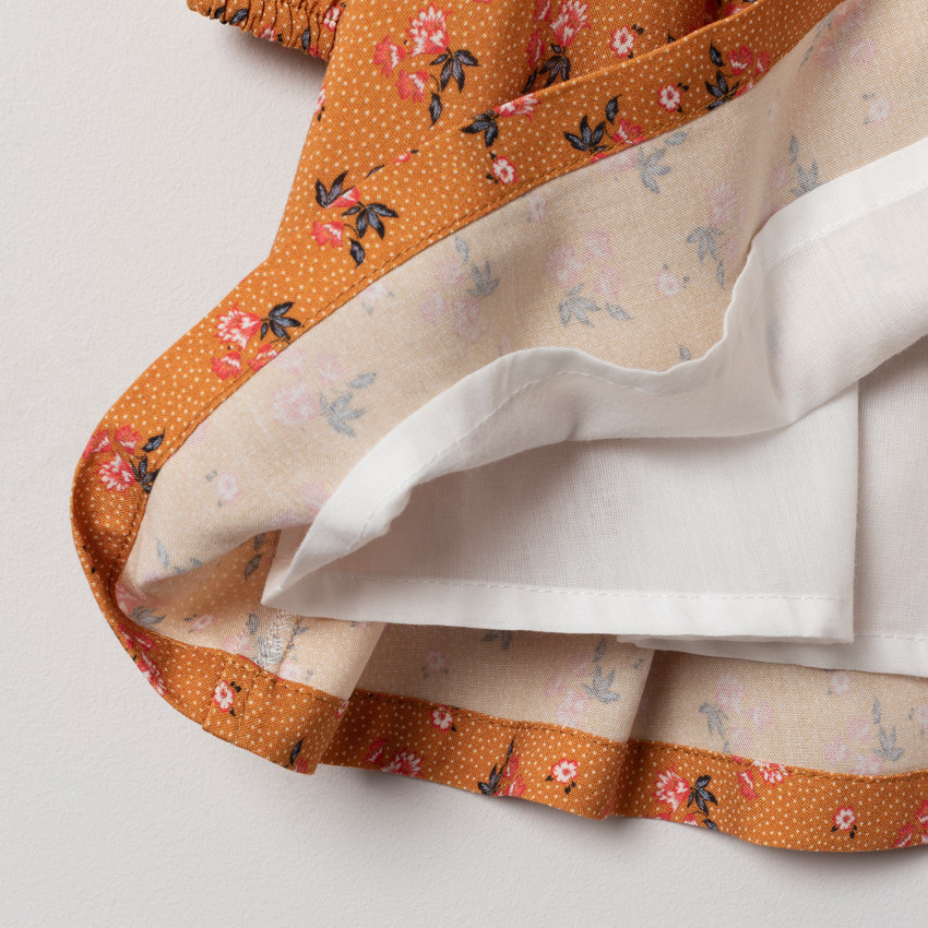 Robe manches longues à fleurs all-over 