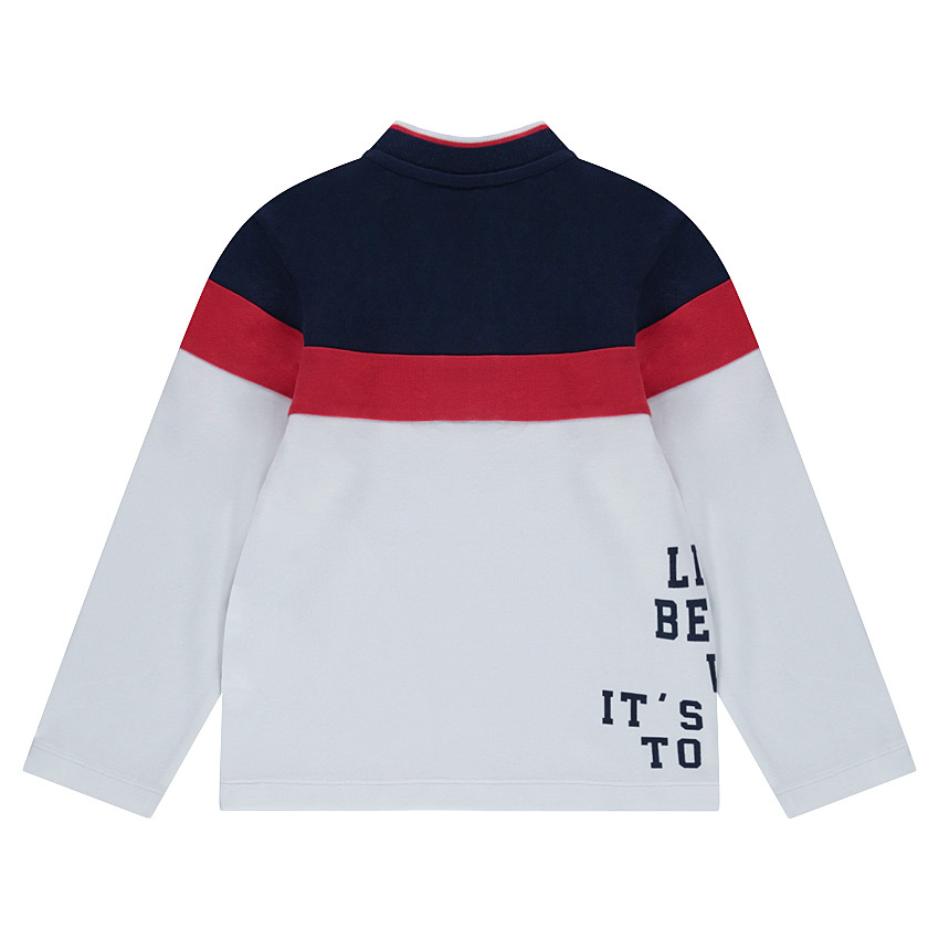 Μακρυμάνικο πόλο από βαμβακερό πικέ με λωρίδες σε αντίθεση και τσέπη  Additional Μακρυμάνικο πόλο από βαμβακερό πικέ με λωρίδες σε αντίθεση και τσέπη