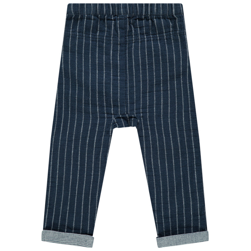 Pantalon à rayures verticales et boutons fantaisie 