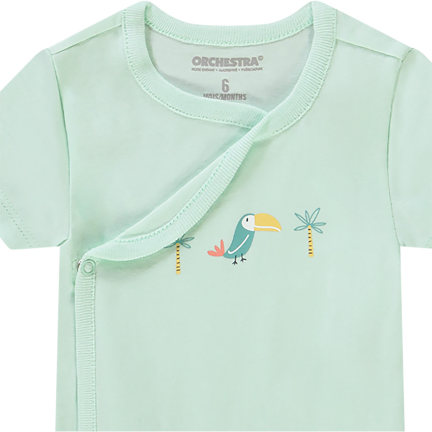 Lot de 7 bodies à manches courtes en jersey imprimé toucans pour bébé garçon 