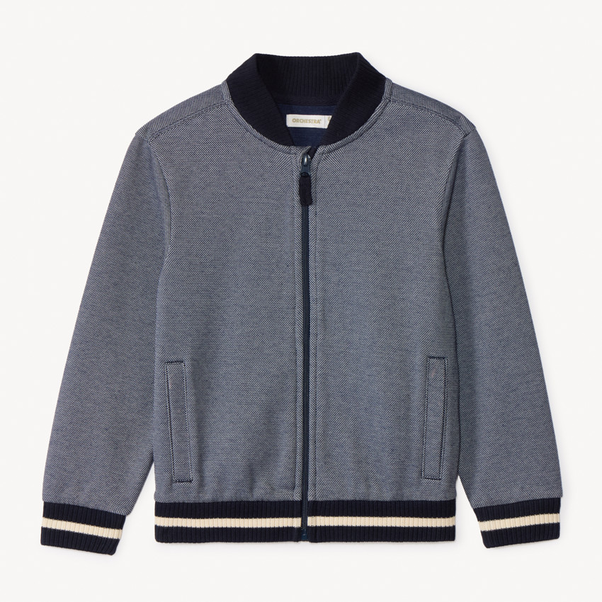 Γιλέτο με κολάρο teddy από πικέ για αγόρι 