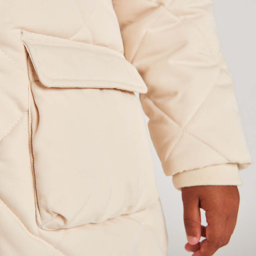 Ζακέτα με μακριά μανίκια από twill και sherpa + γιλέκο για κορίτσι  Additional Ζακέτα με μακριά μανίκια από twill και sherpa + γιλέκο για κορίτσι