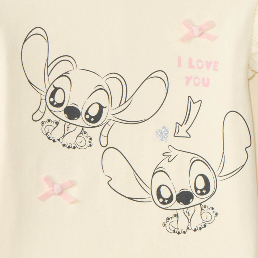 T-shirt à manches longues pour bébé fille avec imprimé Stitch et Angel 