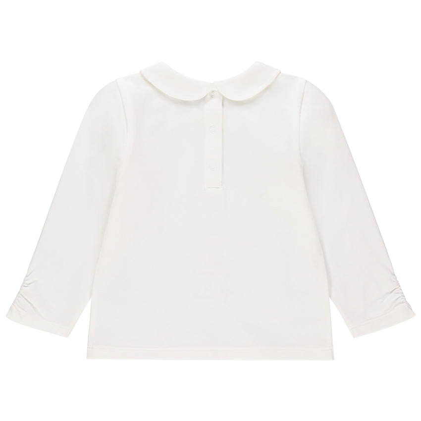 T-shirt manches longues col Claudine print bouquet et fleurs 