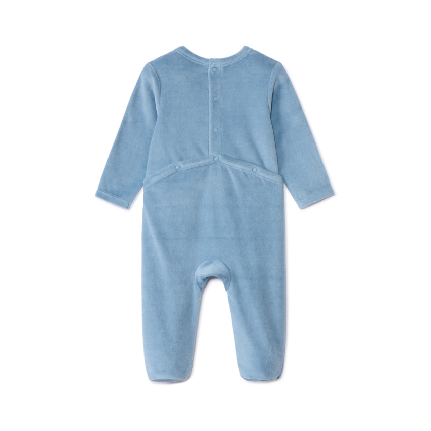 Φορμάκι βελουτέ με φαντεζί τύπωμα για bebe αγόρι 