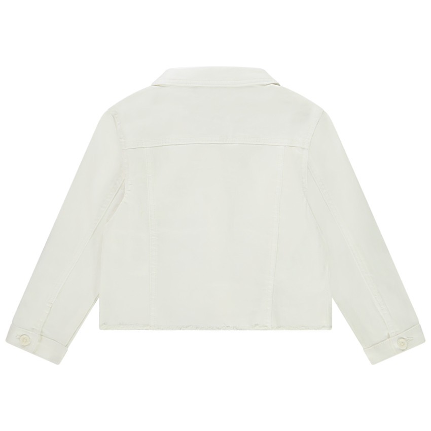 Ζακέτα σε jean style worker με raw cut για κορίτσι 