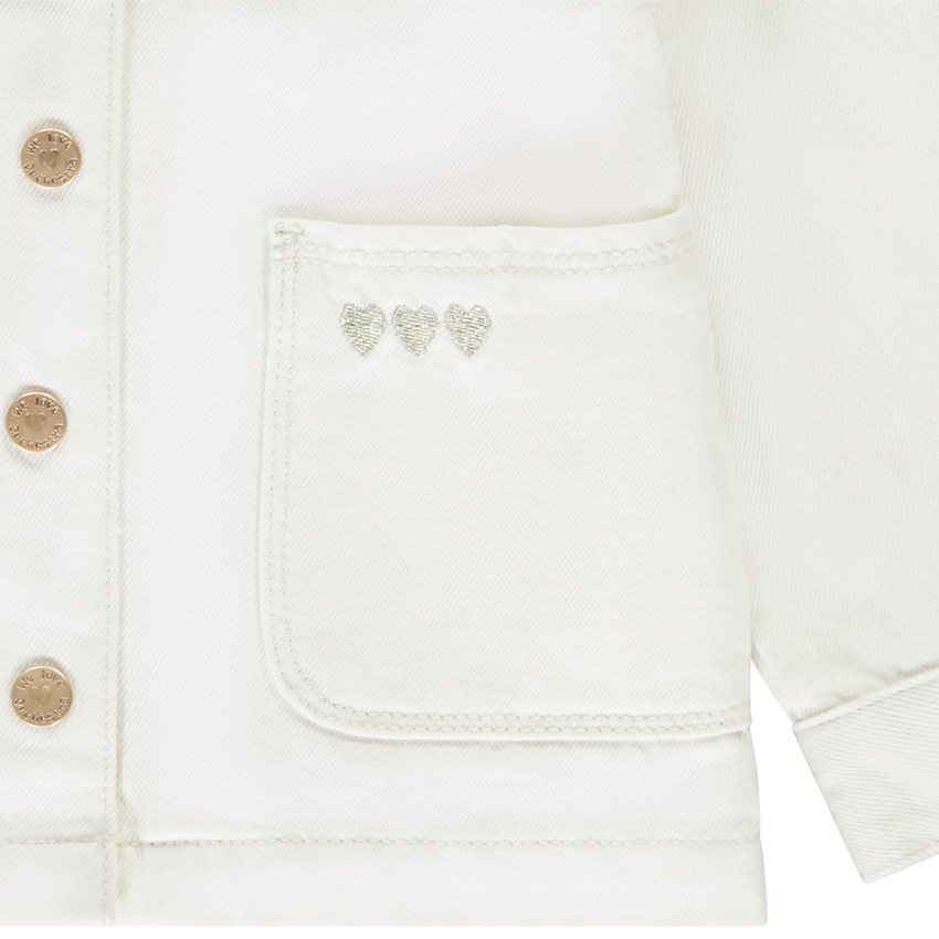 Τζάκετ τζιν τύπου worker με κεντημένες καρδιές για μωρό κορίτσι 