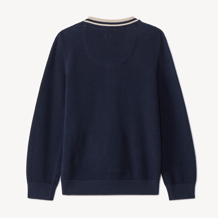 Πλεκτό γιλέκο μονόχρωμο με φινίρισμα ριπ για αγόρι 