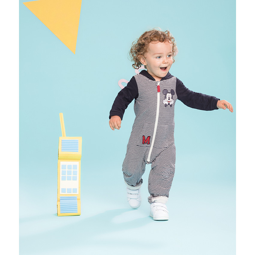 Combinaison en maille à rayures et print Mickey Disney 