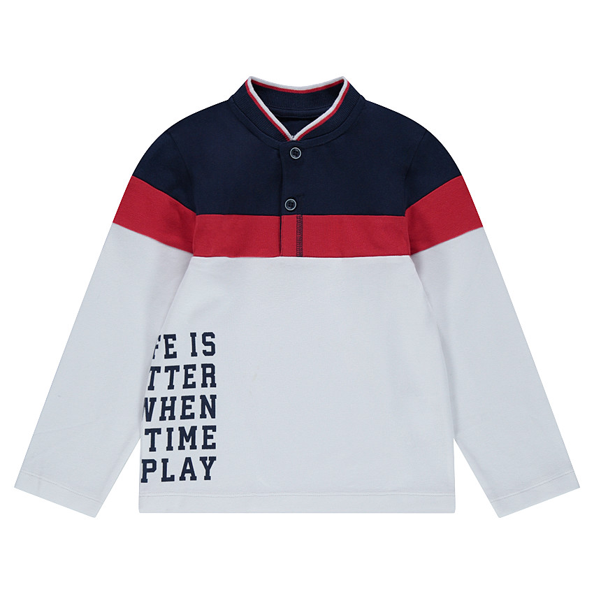 Μακρυμάνικο πόλο από βαμβακερό πικέ με λωρίδες σε αντίθεση και τσέπη  Additional Μακρυμάνικο πόλο από βαμβακερό πικέ με λωρίδες σε αντίθεση και τσέπη