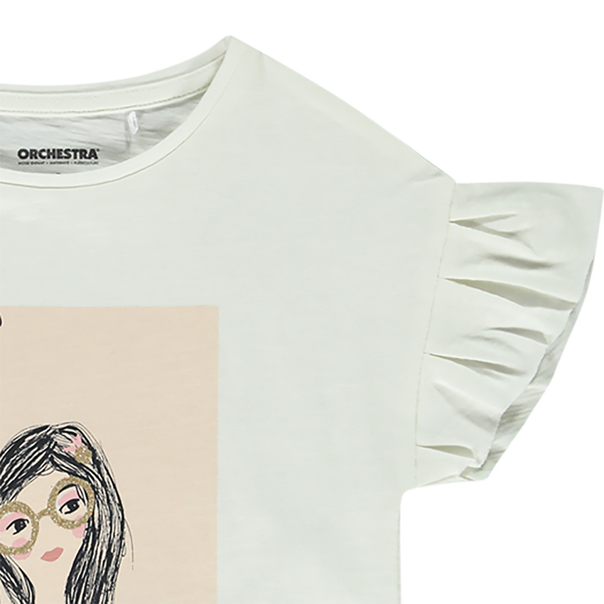 T-shirt manches courtes en jersey print fantaisie pour fille Main T-shirt manches courtes en jersey print fantaisie pour fille