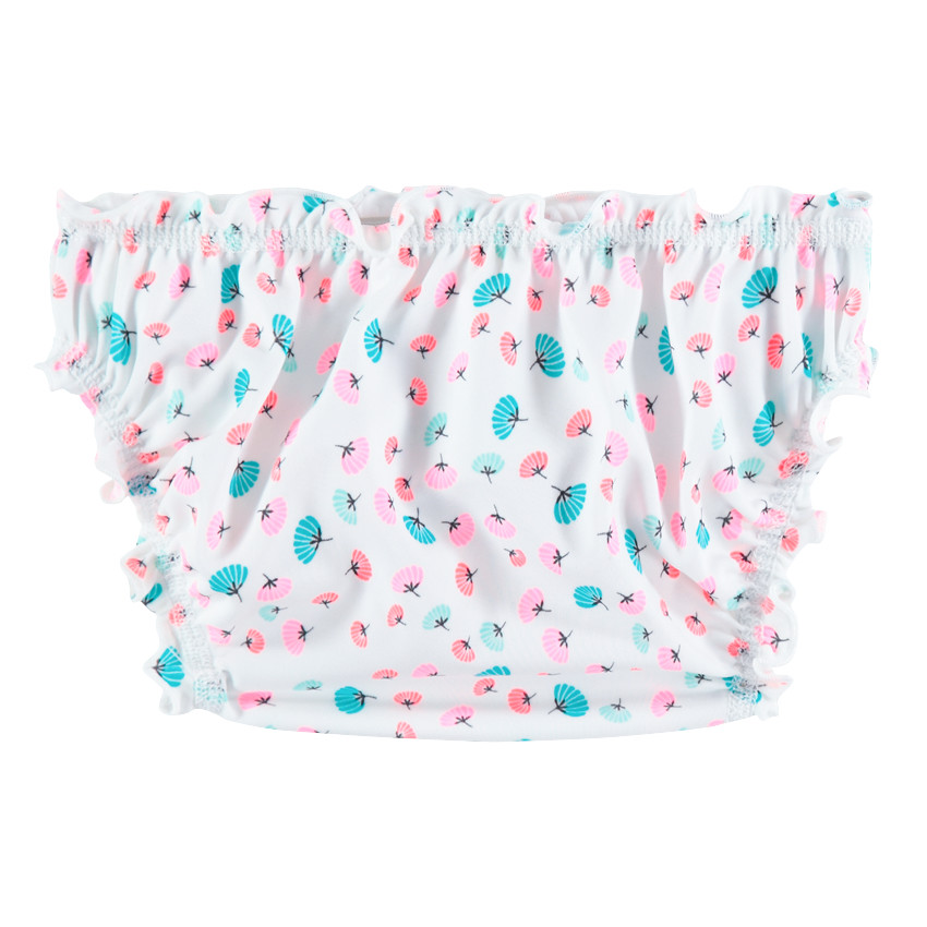 Εμπριμέ μαγιό-σλιπ με φιογκάκια 