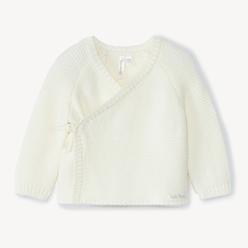 Ζακέτα πλεκτή με εφέ cache-cœur για μωρό πρόωρο 