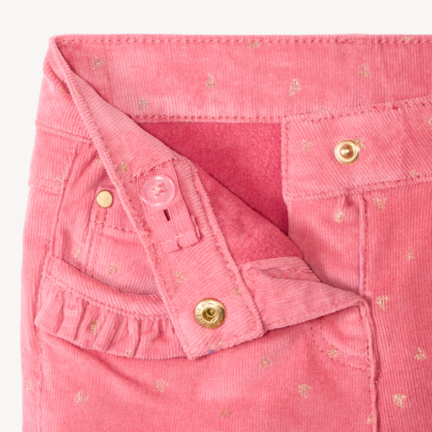 Pantalon velours doublé et imprimé cœur pour bébé fille  