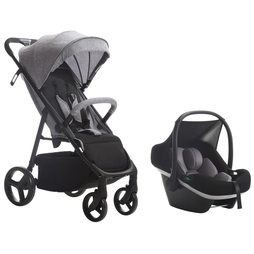 Καρότσι duo Essential με κάθισμα αυτοκινήτου i-Size μαύρο/γκρι 