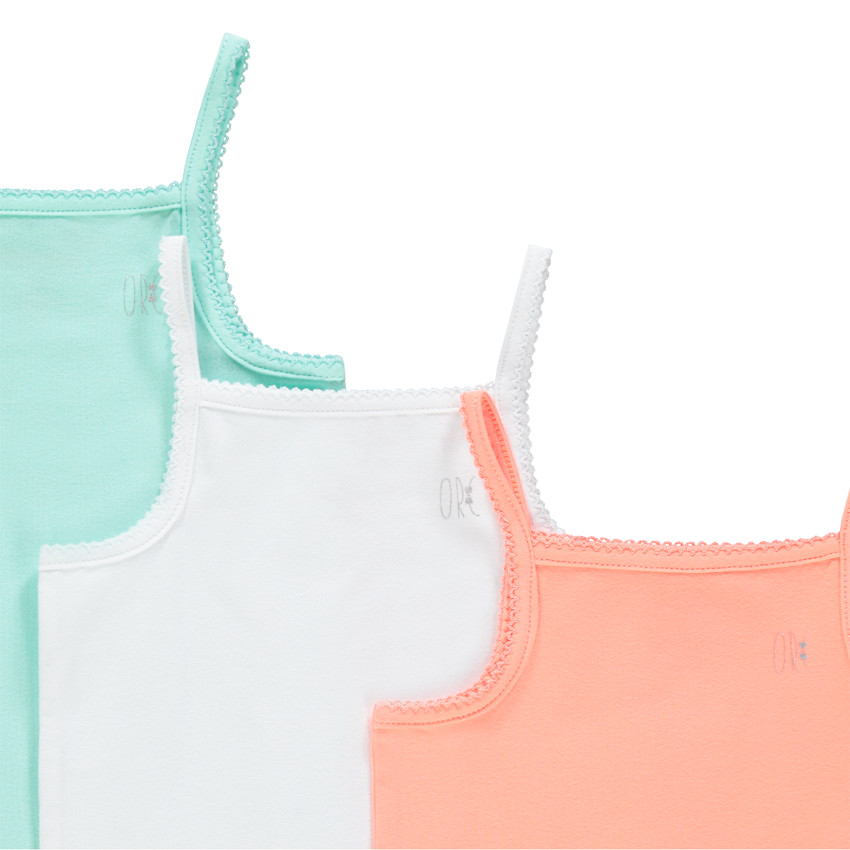 Σετ από 3 μονόχρωμα bodies με λεπτές τιράντες για κορίτσι μωρό 