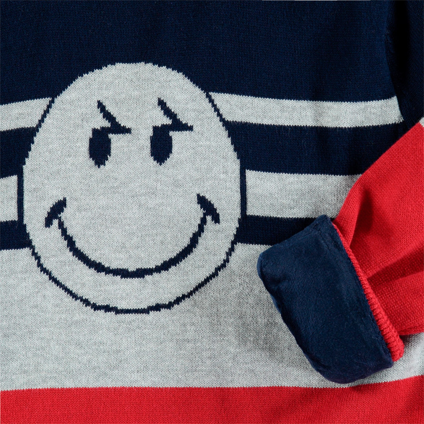 Πουλόβερ με κουκούλα με επένδυση sherpa με σχέδιο SmileyWorld για αγόρι 