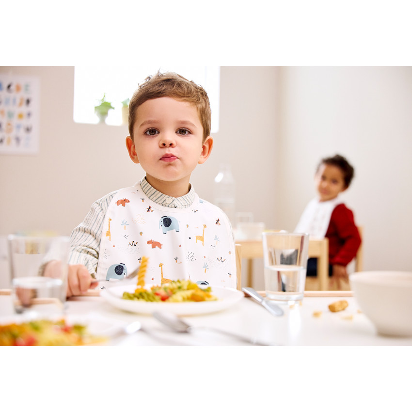 Αδιάβροχο σαλιάρα με τσέπη και ελαστικό γιακά με σχέδιο σαβάνας 