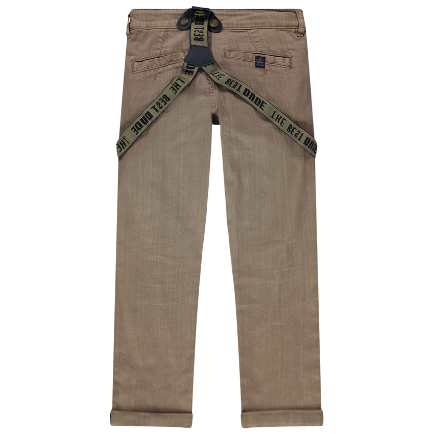 Pantalon uni à bretelles amovibles  