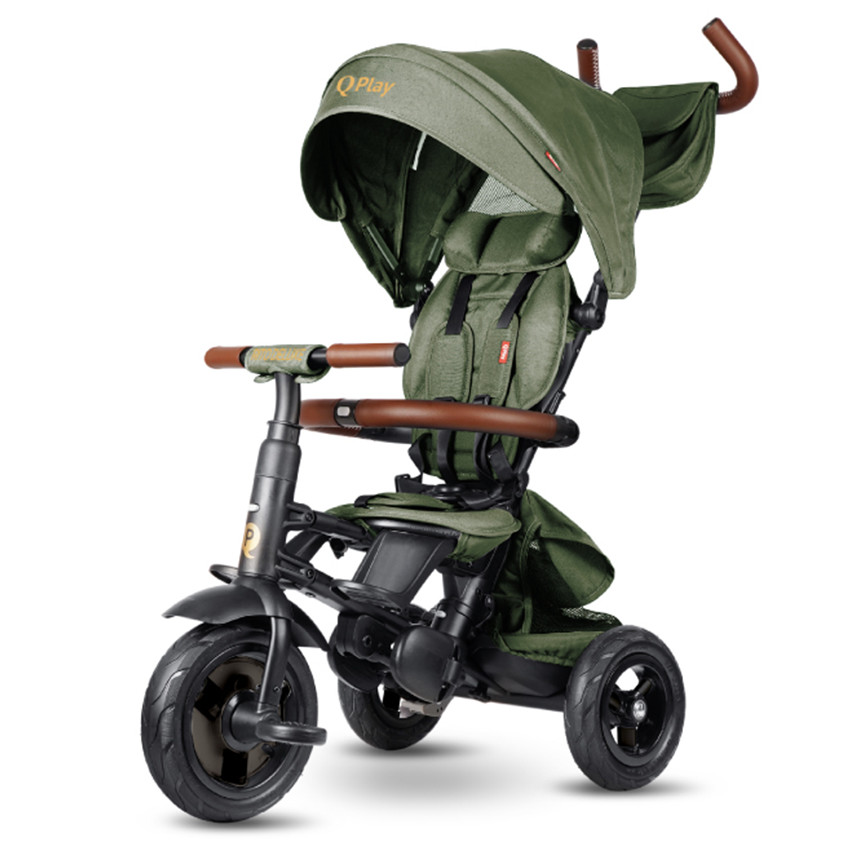 Σπαστό Τρίκυκλο Ποδηλατάκι Rito Deluxe Air Gel Wheels Olive Green - Qplay 