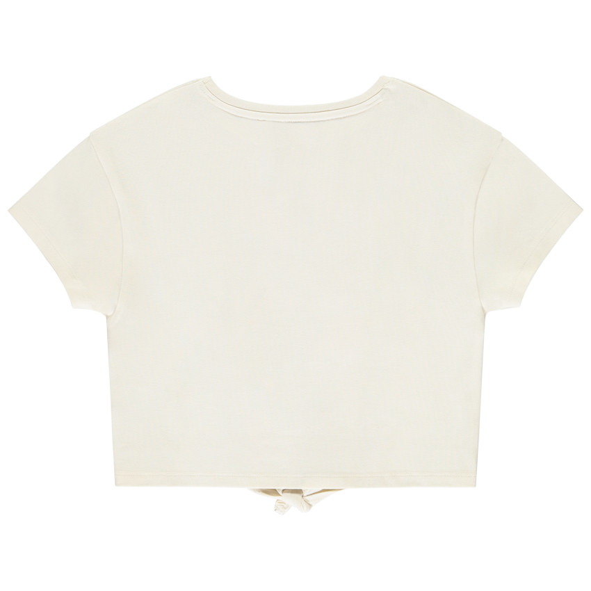 Κοντό τοπ με κόμπο και λαμπερό σχέδιο για κορίτσι 