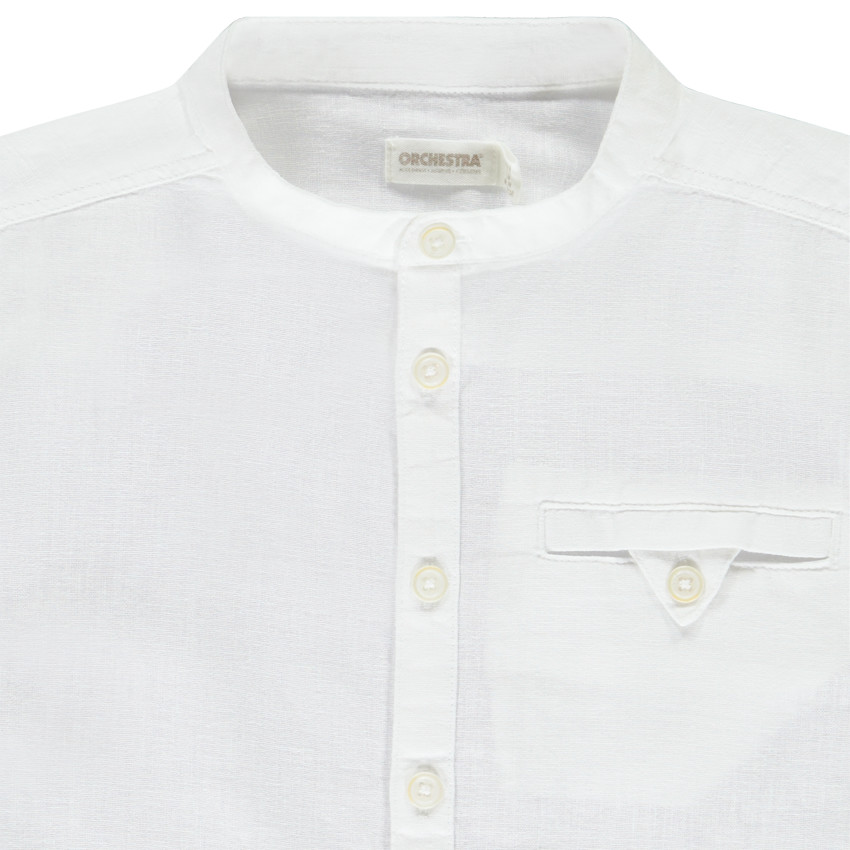 Πουκάμισο κοντομάνικο μονόχρωμο με γιακά mao 