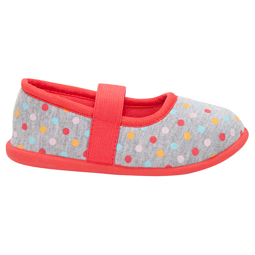 Ζέρσεϊ παντοφλάκια με ελαστική μπαρέτα και πουά μοτίβο 