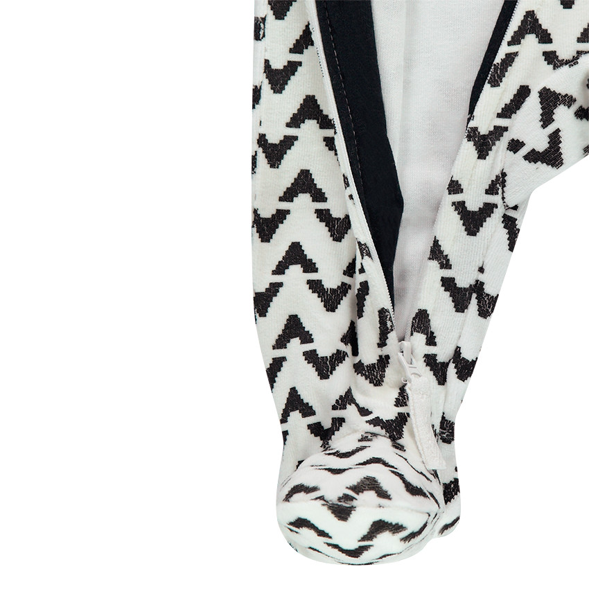 Σετ 2 βελουτέ φορμάκια ύπνου με φερμουάρ, ένα με μοτίβο μάσκα και ένα εμπριμέ 