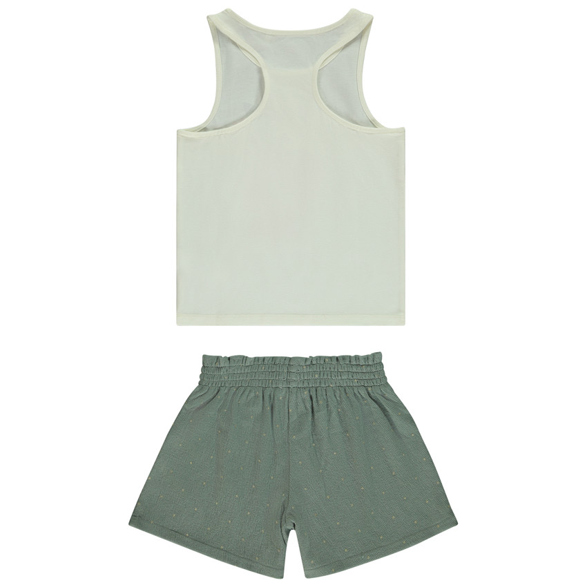 "Σέτ αμάνικου μπλουζιού φαντασίας + σορτς με σχέδιο για κορίτσι" 