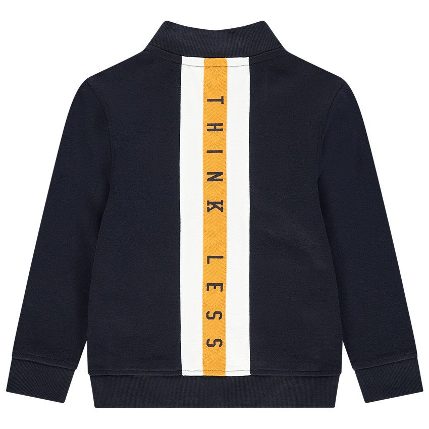 Ζακέτα από φανέλα με φερμουάρ και λωρίδες σε αντίθεση πίσω  Additional Ζακέτα από φανέλα με φερμουάρ και λωρίδες σε αντίθεση πίσω