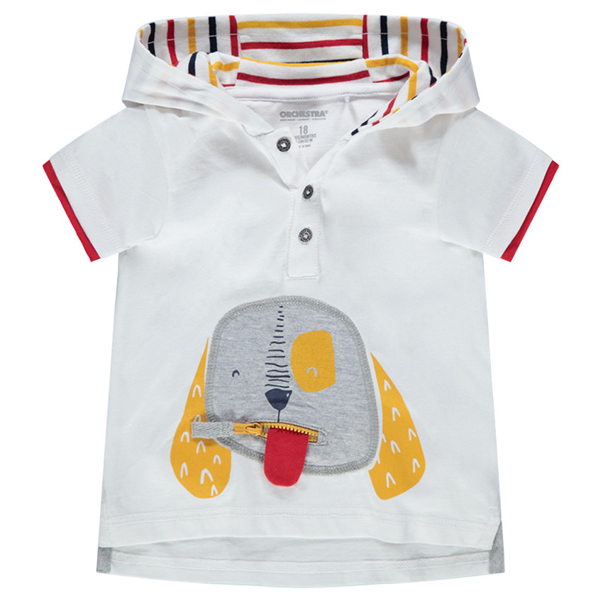 Κοντομάνικη μπλούζα με κουκούλα και φερμουάρ  Additional Κοντομάνικη μπλούζα με κουκούλα και φερμουάρ