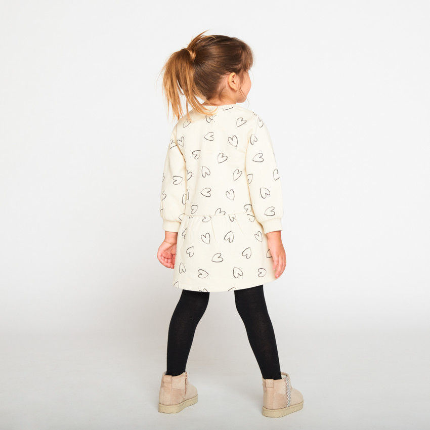 Robe molleton imprimé cœurs pour bébé fille 