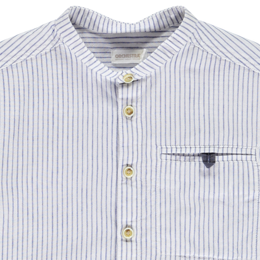 Πουκάμισο κοντομάνικο ριγέ με γιακά mao για αγόρι 