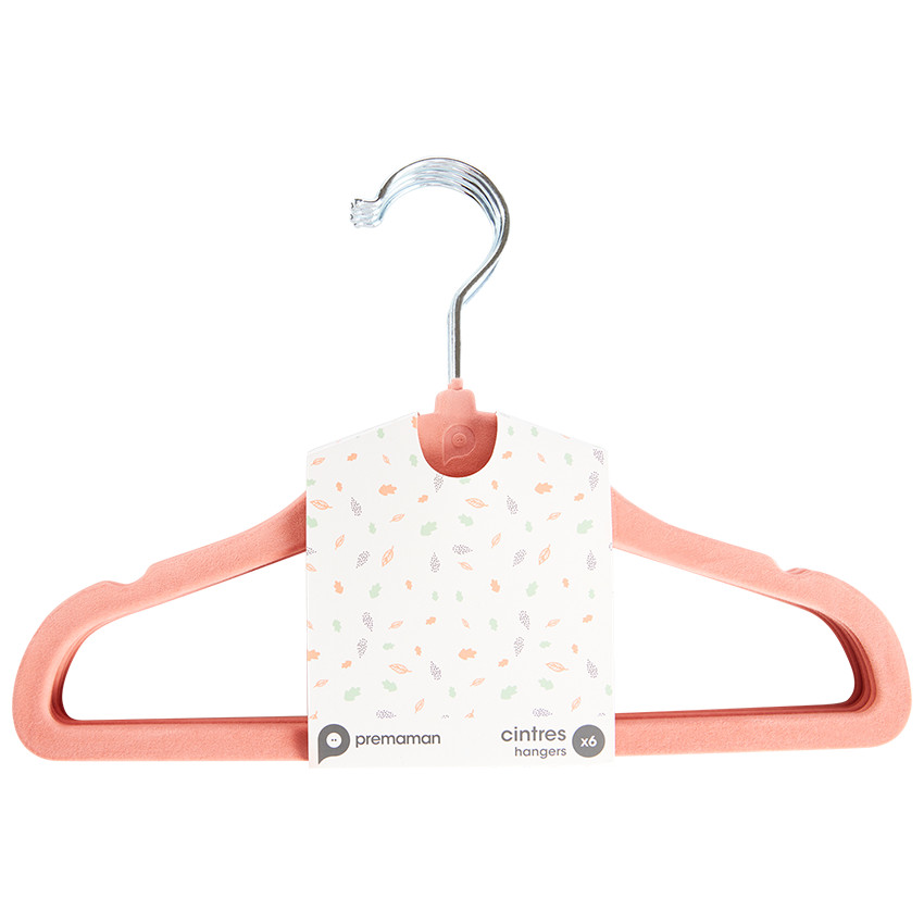 Σετ από 6 κρεμάστρες από βελουτέ terracotta 