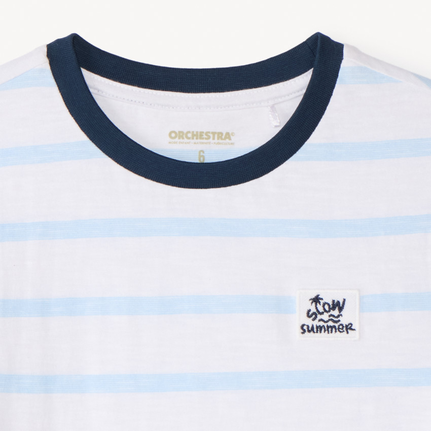 Τι-shirt κοντομάνικο με οριζόντιες ρίγες για αγόρι 