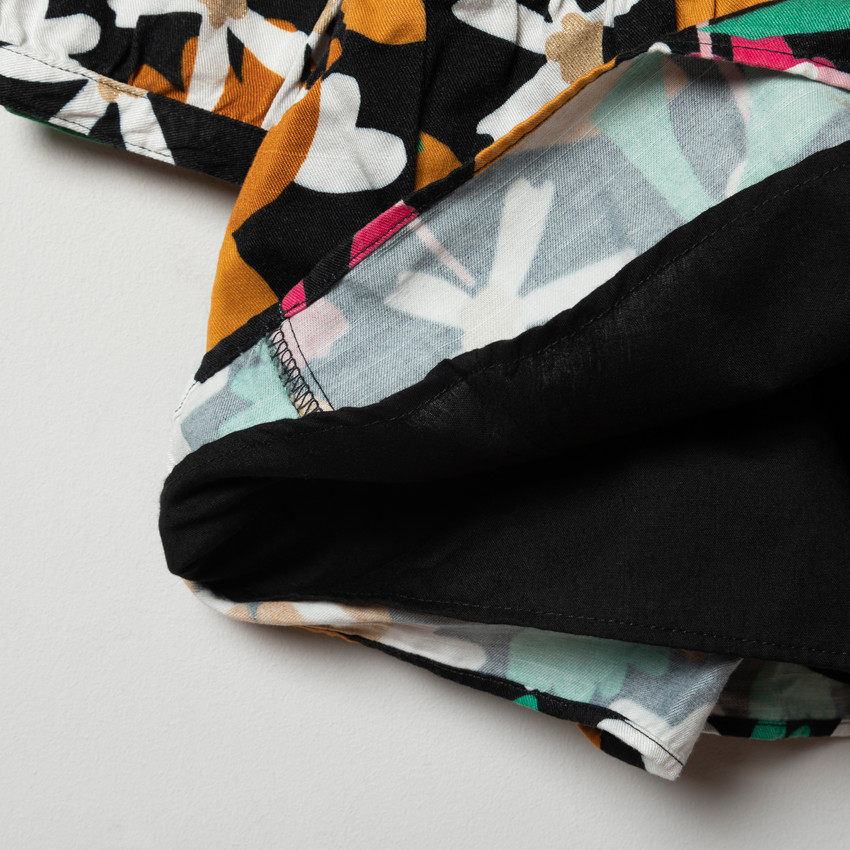 Φόρεμα μακρυμάνικο με σχέδιο λουλούδια για κορίτσι 